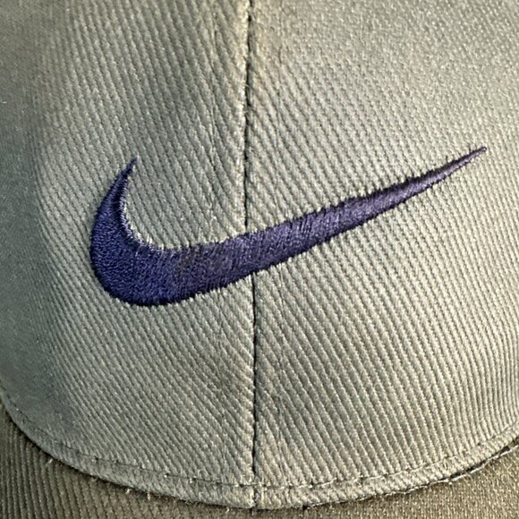 Vintage Nike Snapback Hat Olive Green Black Swoosh 90s Taiwan Adjustable Cap HTF - Picture 5 of 16